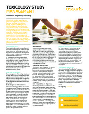Toxicology Study Management Brochure