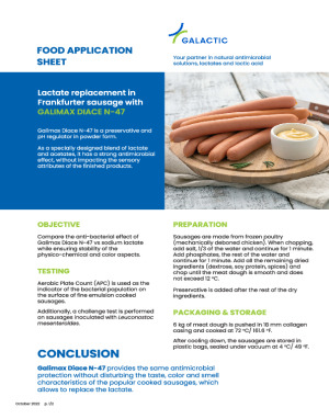 Galimax Diace N-47 in Frankfurter sausage