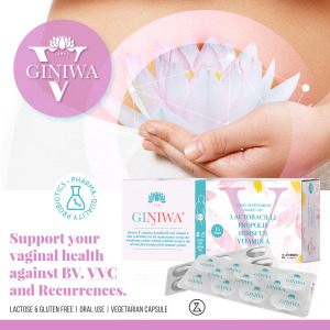 Giniwa V: Pharmaceutical-grade probiotic formula for the prevention and recurrence of bacterial vaginosis (BV) and vaginal candidiasis (VVC)