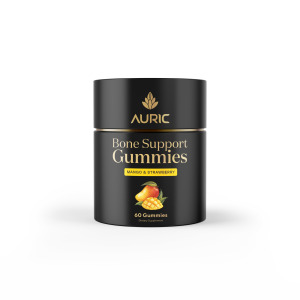 Auric Bone Strong Gummies – Delicious Mango & Strawberry Boost for Stronger Bones