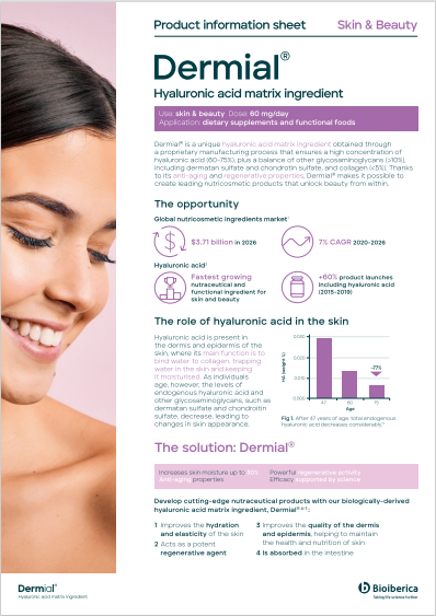 Dermial - hyaluronic acid matrix ingredient for skin health