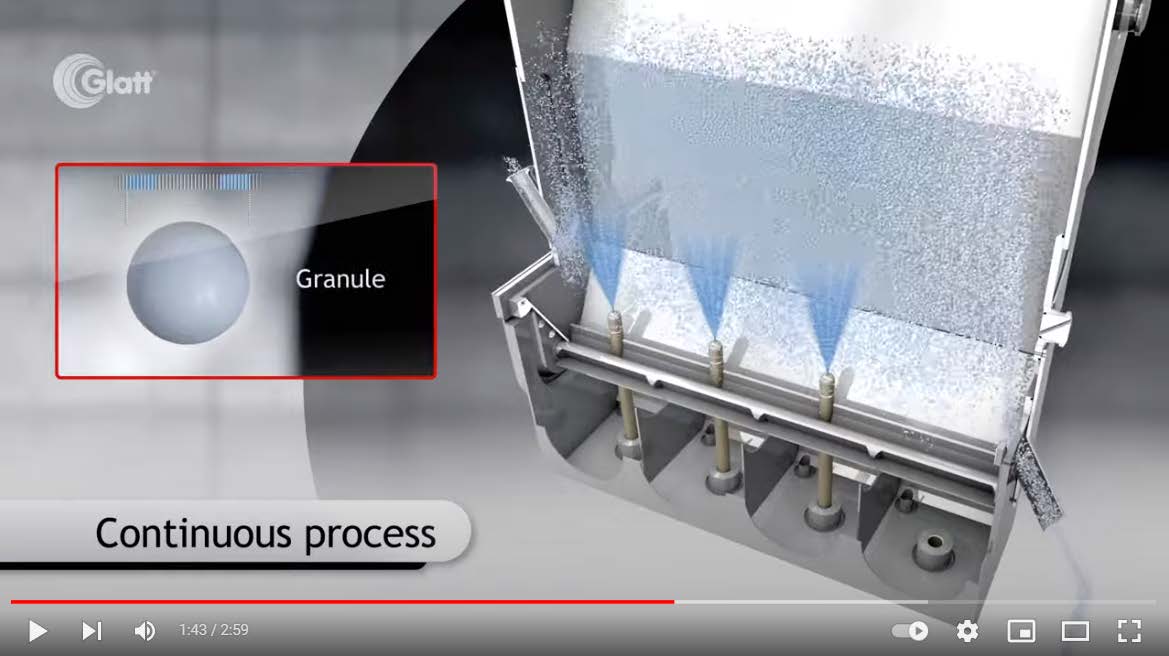 Glatt Continuous Spray Granulation by Spouted Bed