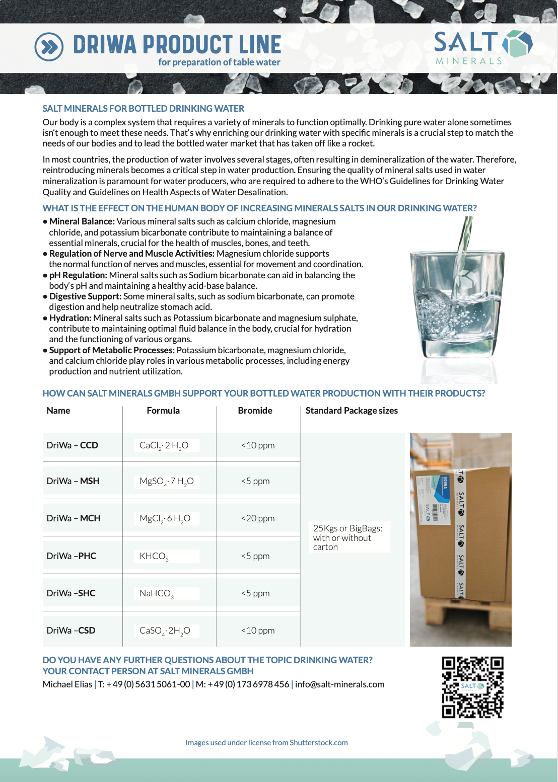 DriWa product line for the preperation of table water