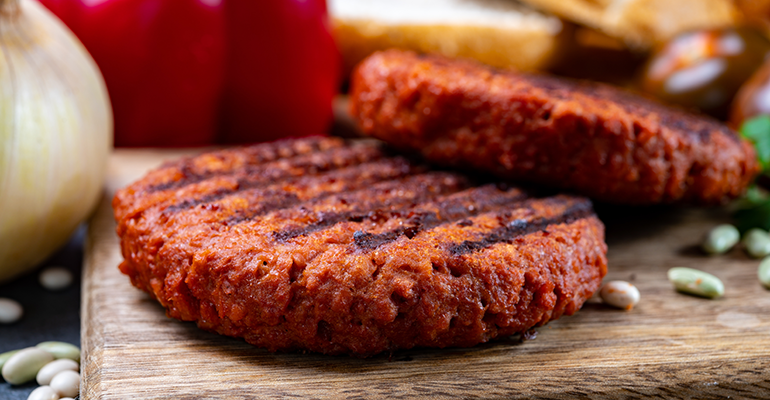 Pictured: Grilled plant-based burger | © AdobeStock/barmalini
