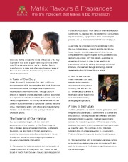 MATRIX FLAVOURS & FRAGRANCES INDIA PVT LTD