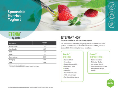 ETENIA® 457 Spoonable non-fat yoghurt solution