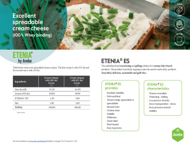 ETENIA® ES Excellent spreadable cream cheese solution