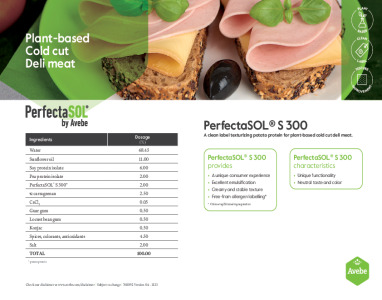 PerfectaSOL® S 300 Plant-based cold cut deli meat solution