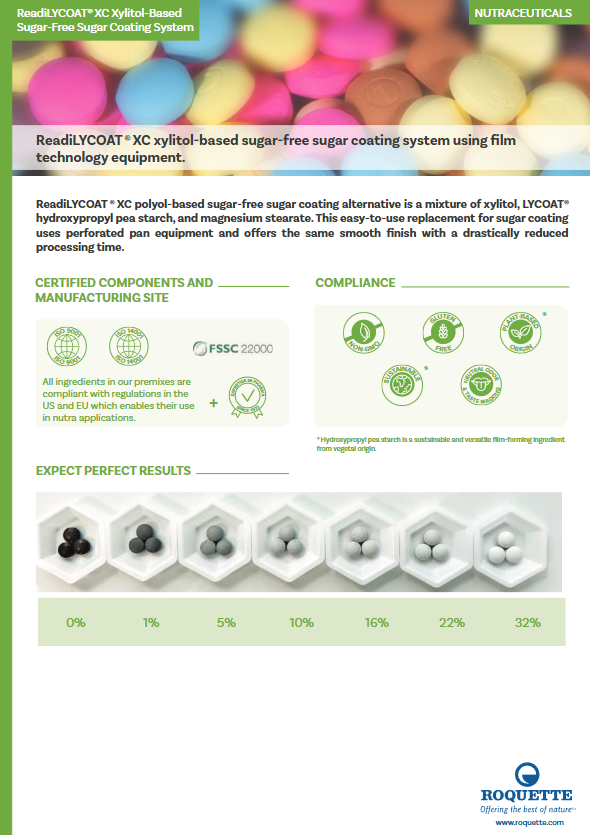 ReadiLYCOAT® XC Xylitol-Based Sugar-Free Sugar Coating System Brochure