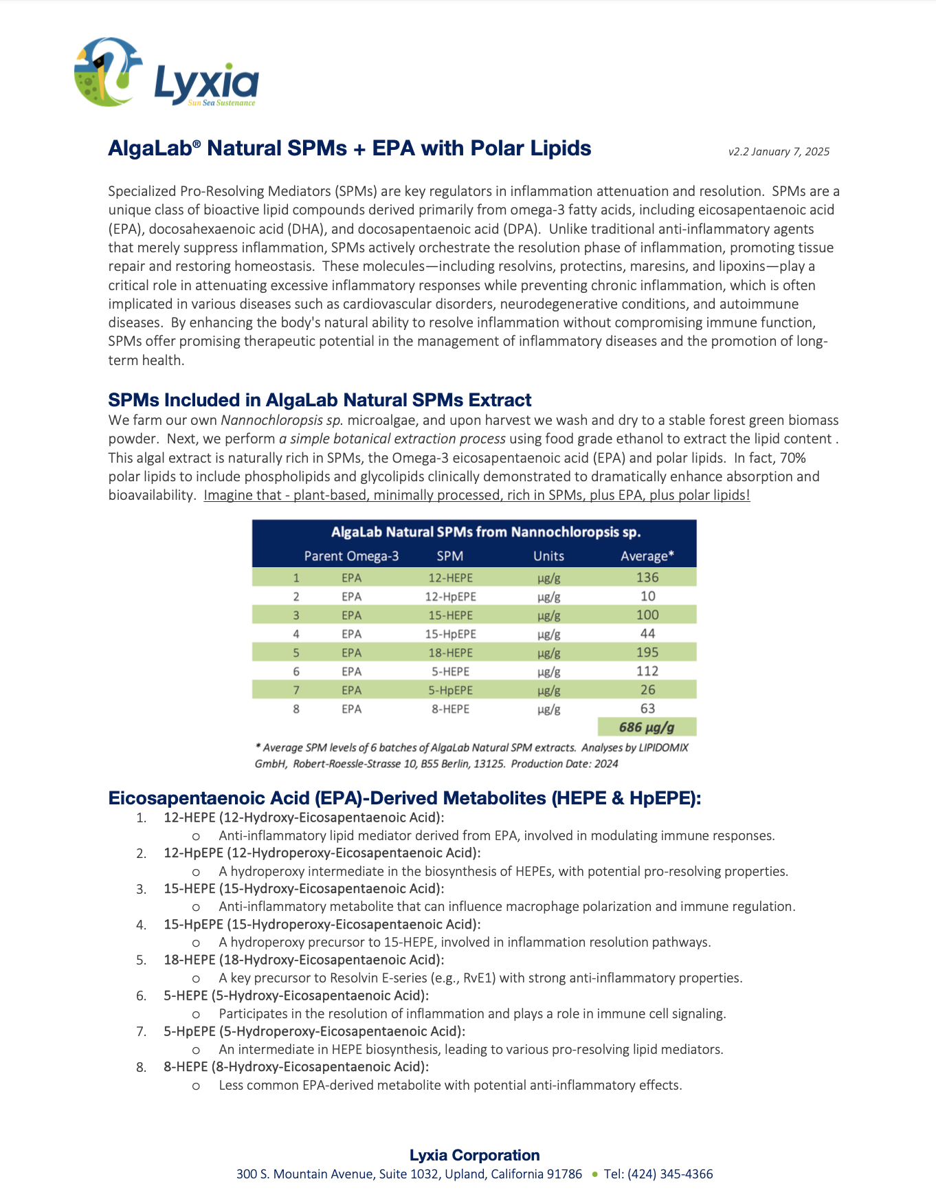 AlgaLab® Natural SPMs + EPA with Polar Lipids